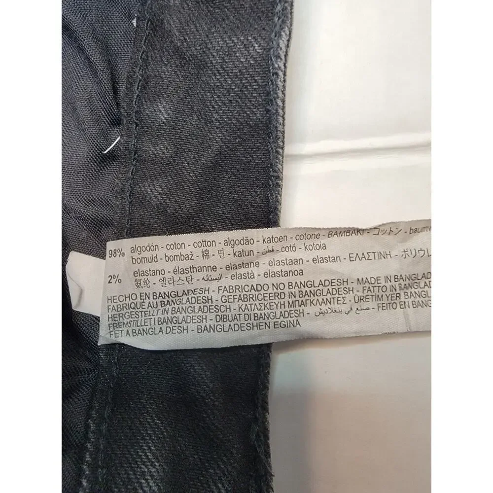 ZARA Denim Shorts Womens Size 6 Cut-off High Rise Stretch Charcoal Gray